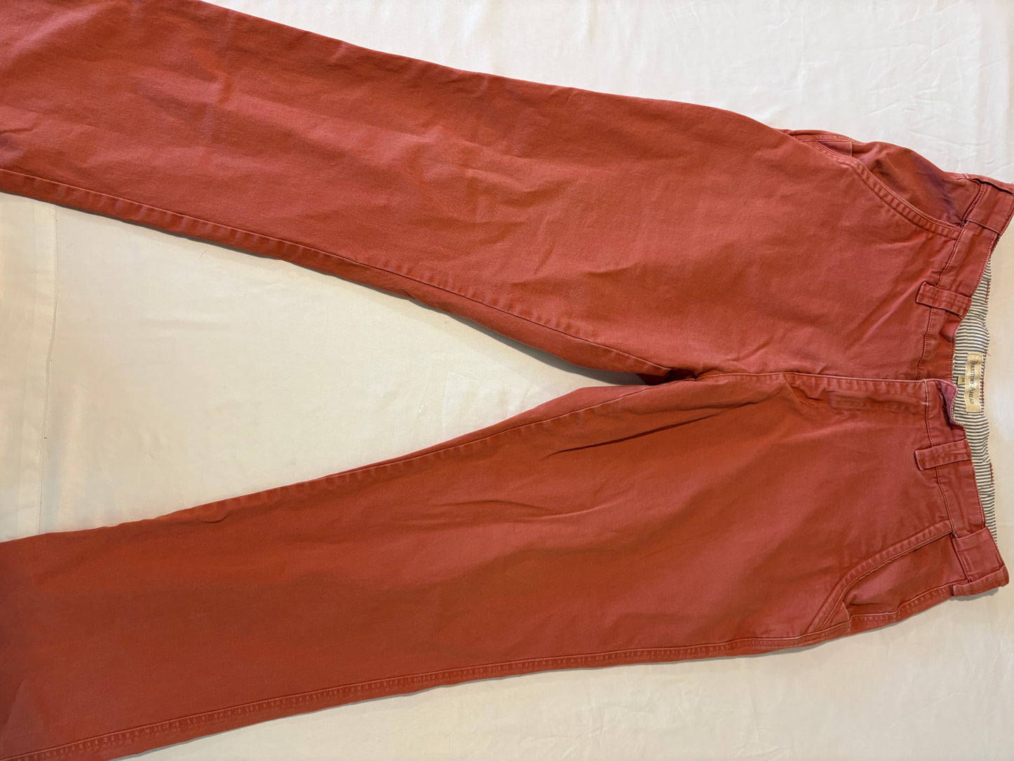 Territory Ahead Mens Pants Size 34 Red Brick Washed Casual Cotton Chino