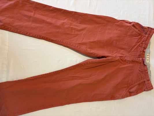 Territory Ahead Mens Pants Size 34 Red Brick Washed Casual Cotton Chino