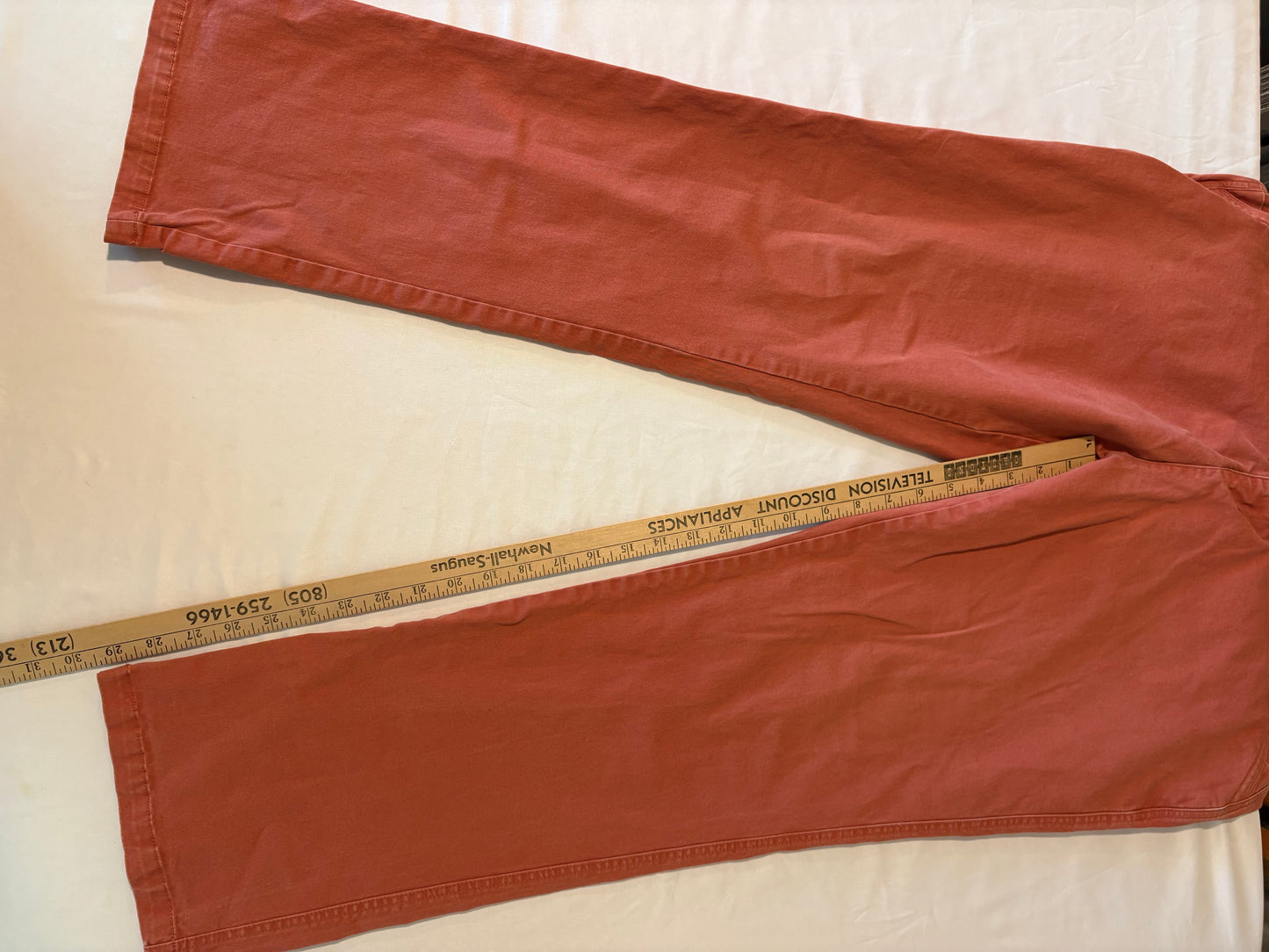 Territory Ahead Mens Pants Size 34 Red Brick Washed Casual Cotton Chino
