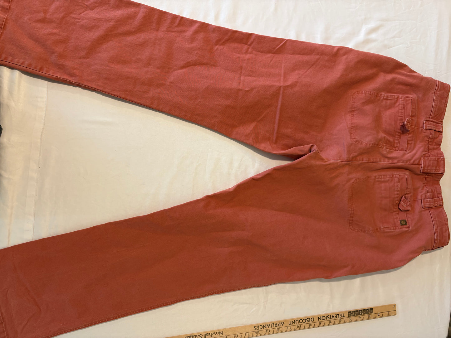 Territory Ahead Mens Pants Size 34 Red Brick Washed Casual Cotton Chino