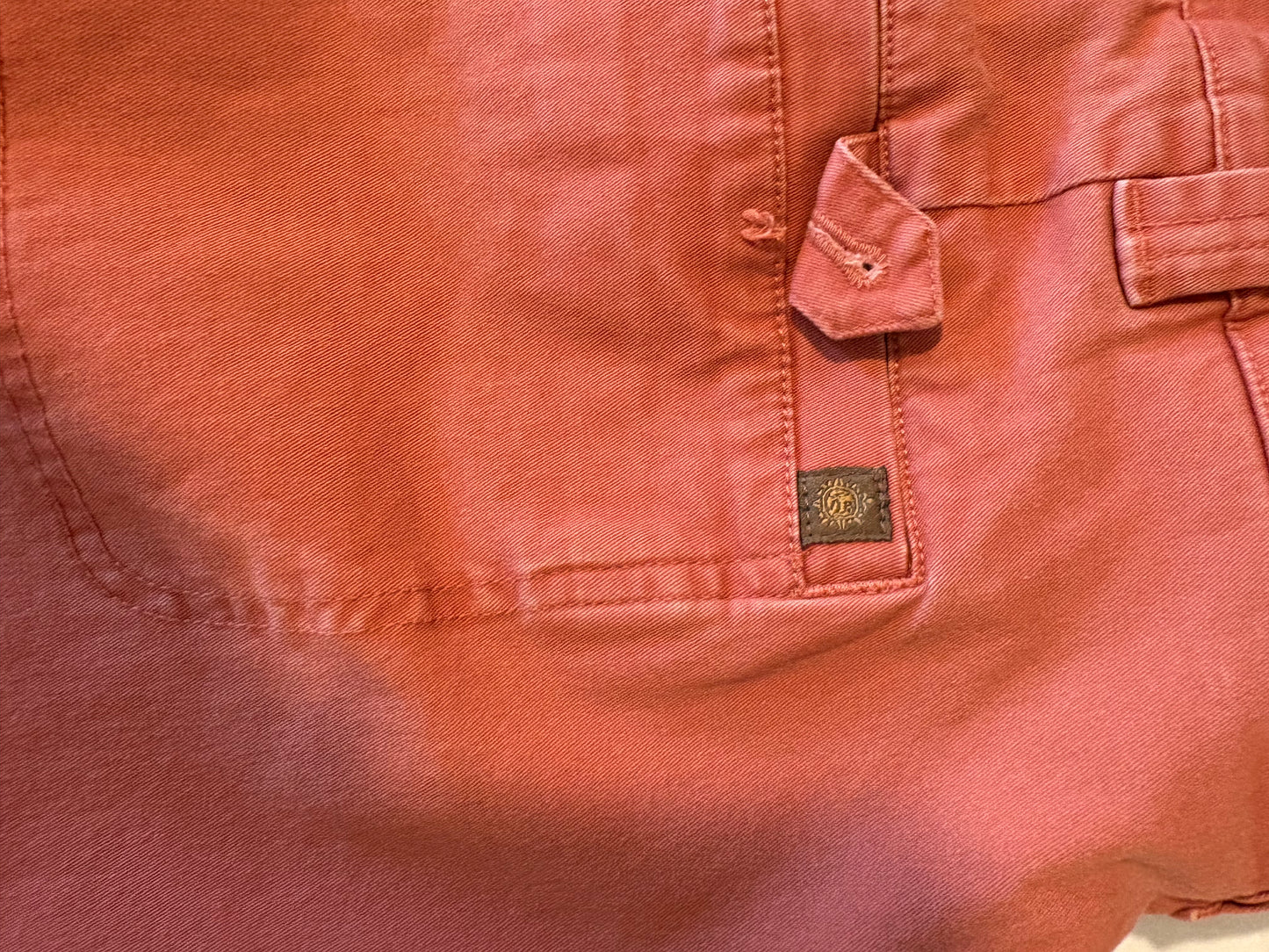 Territory Ahead Mens Pants Size 34 Red Brick Washed Casual Cotton Chino