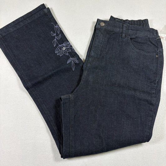 D&Co Womens Dark Wash Straight Leg Jeans Size M High Rise Denim Classic Fit