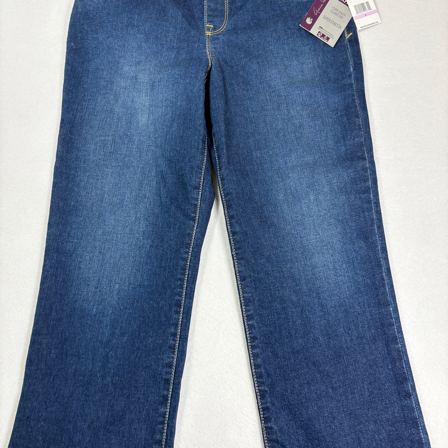 Gloria Vanderbilt Womens Amanda Capri Jeans Size 6 Blue Super Stretch Denim NWT