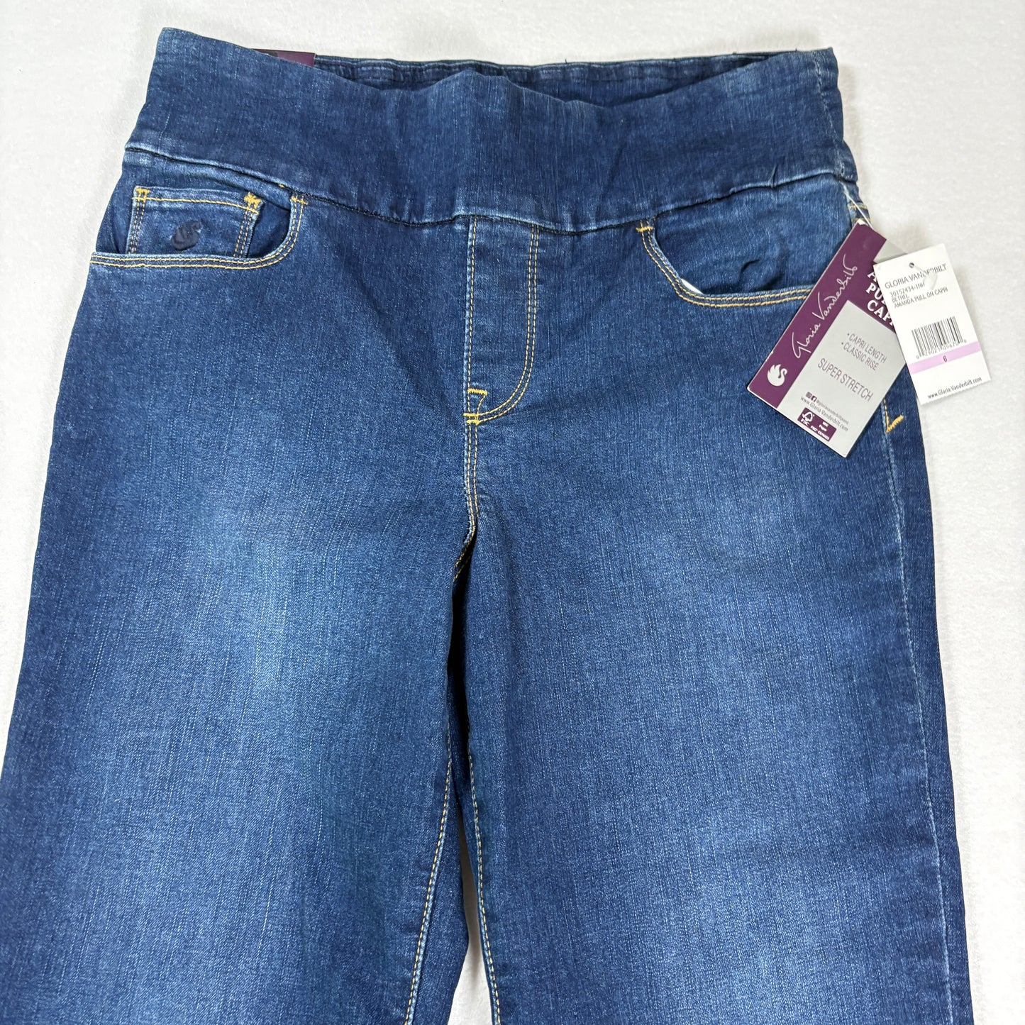 Gloria Vanderbilt Womens Amanda Capri Jeans Size 6 Blue Super Stretch Denim NWT