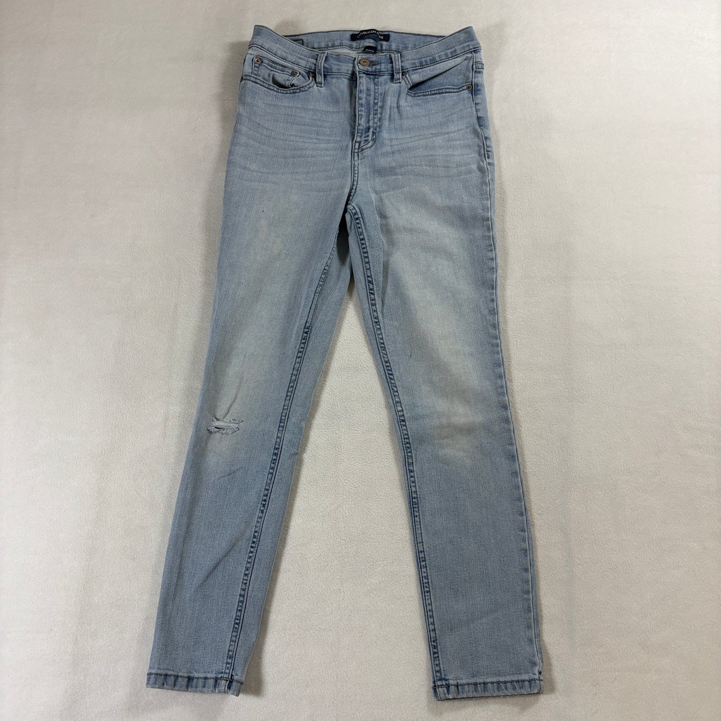 Slim Straight Jeans Womens Calvin Klein Light Wash 8 Fits Like 26X26 Y2K