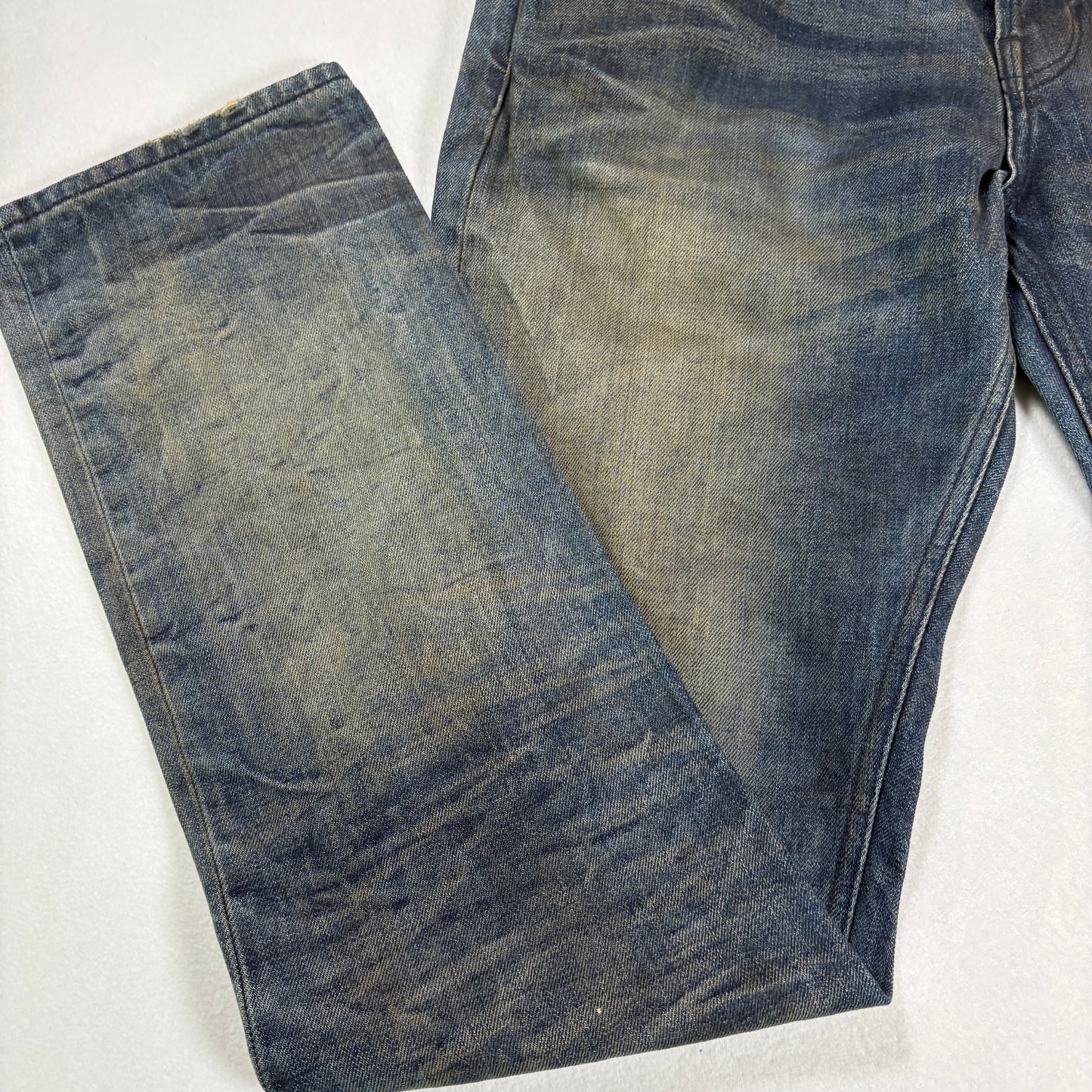 AllSaints Mens Jeans Size 32 Sakura Iggy Indigo Straight Leg Selvedge NWOT