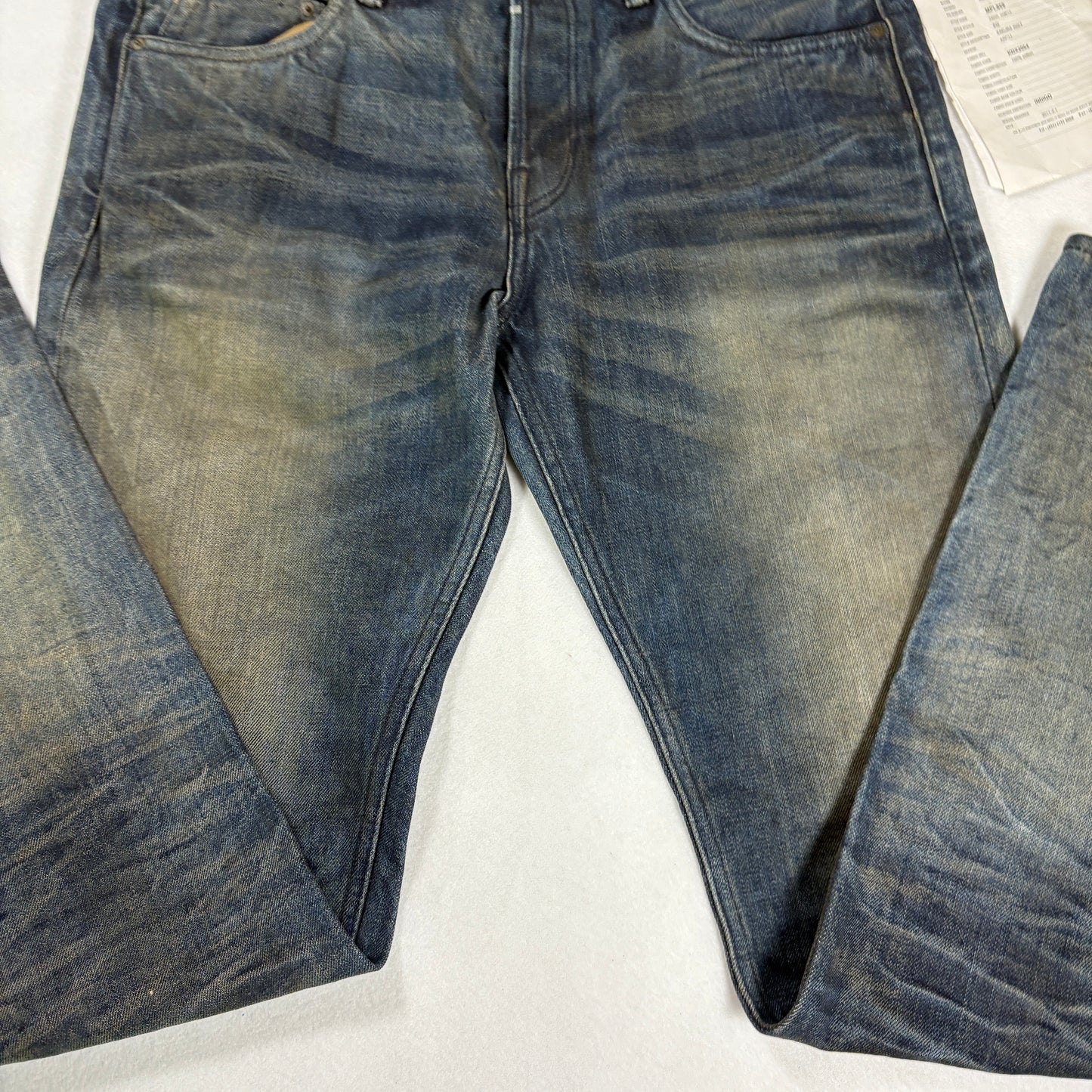 AllSaints Mens Jeans Size 32 Sakura Iggy Indigo Straight Leg Selvedge NWOT