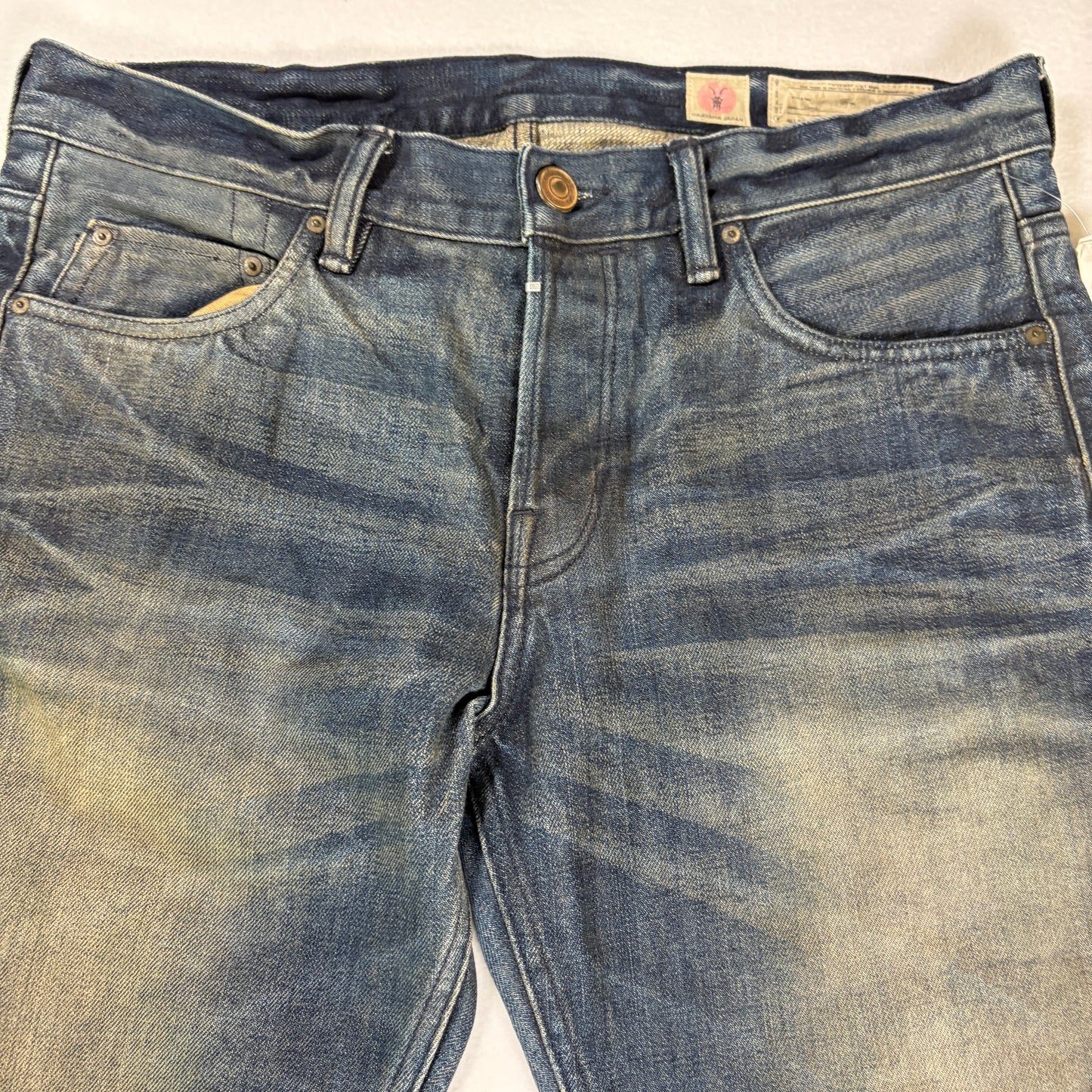 AllSaints Mens Jeans Size 32 Sakura Iggy Indigo Straight Leg Selvedge NWOT