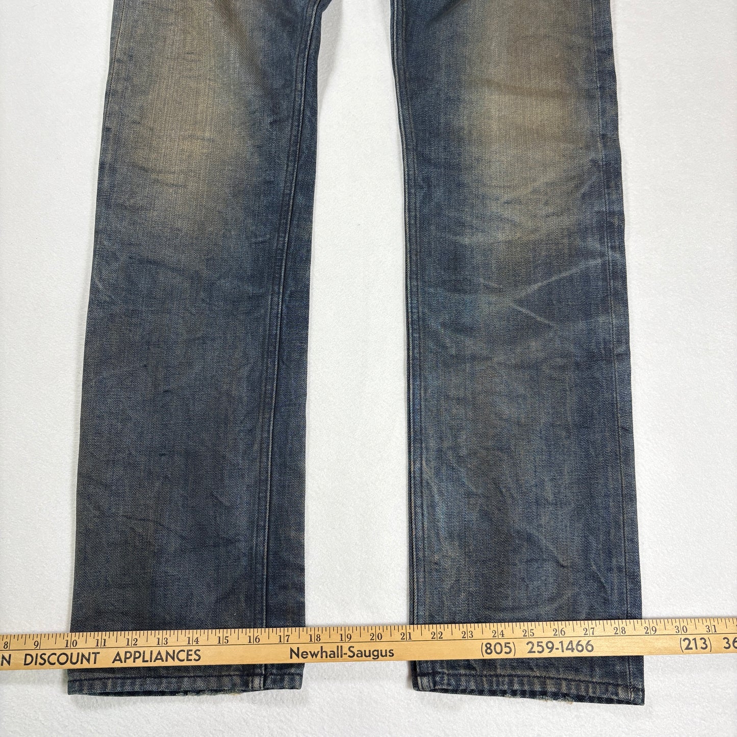 AllSaints Mens Jeans Size 32 Sakura Iggy Indigo Straight Leg Selvedge NWOT