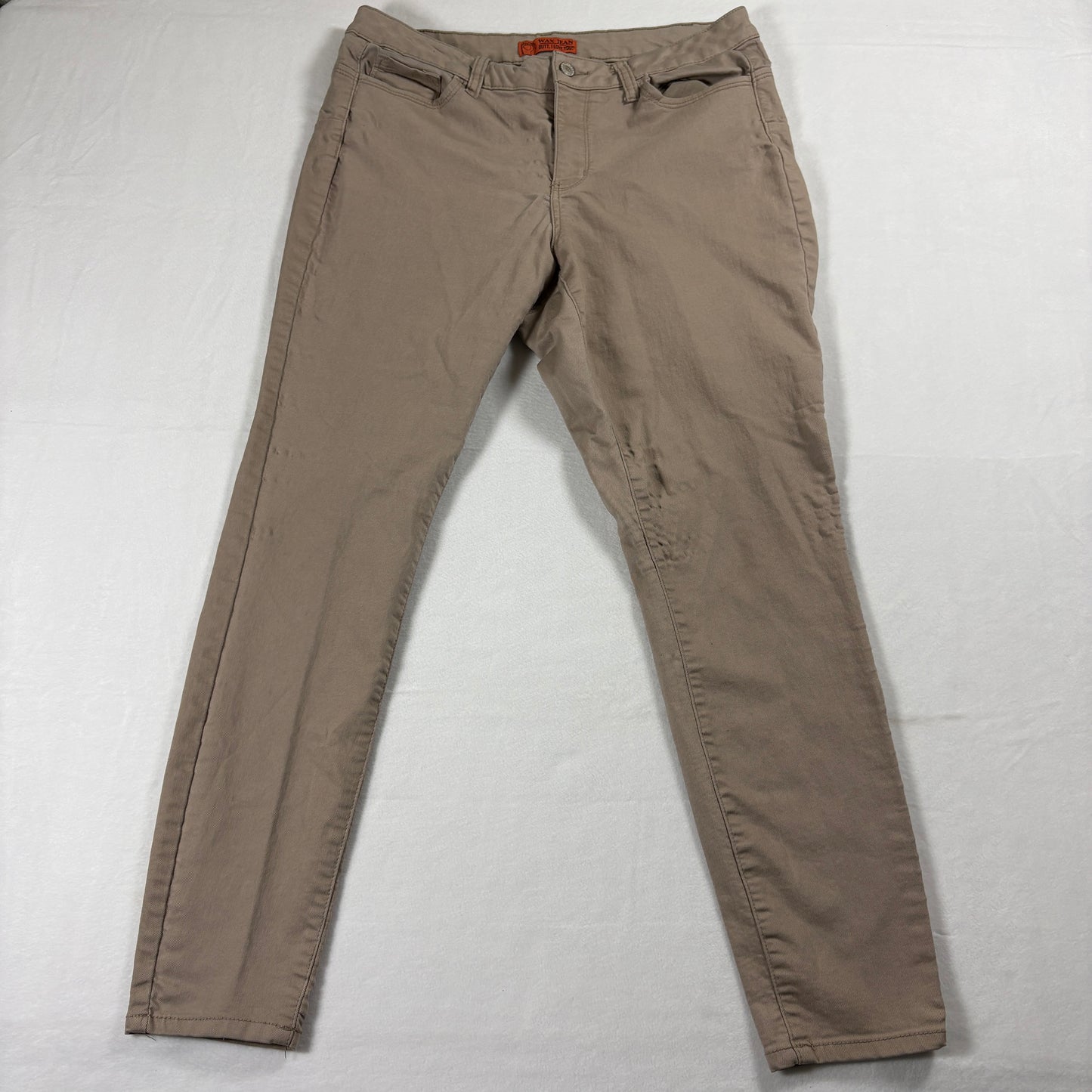 Womens Skinny Pants Size 14 Khaki Stretch High Rise Vintage Style Neutral Casual