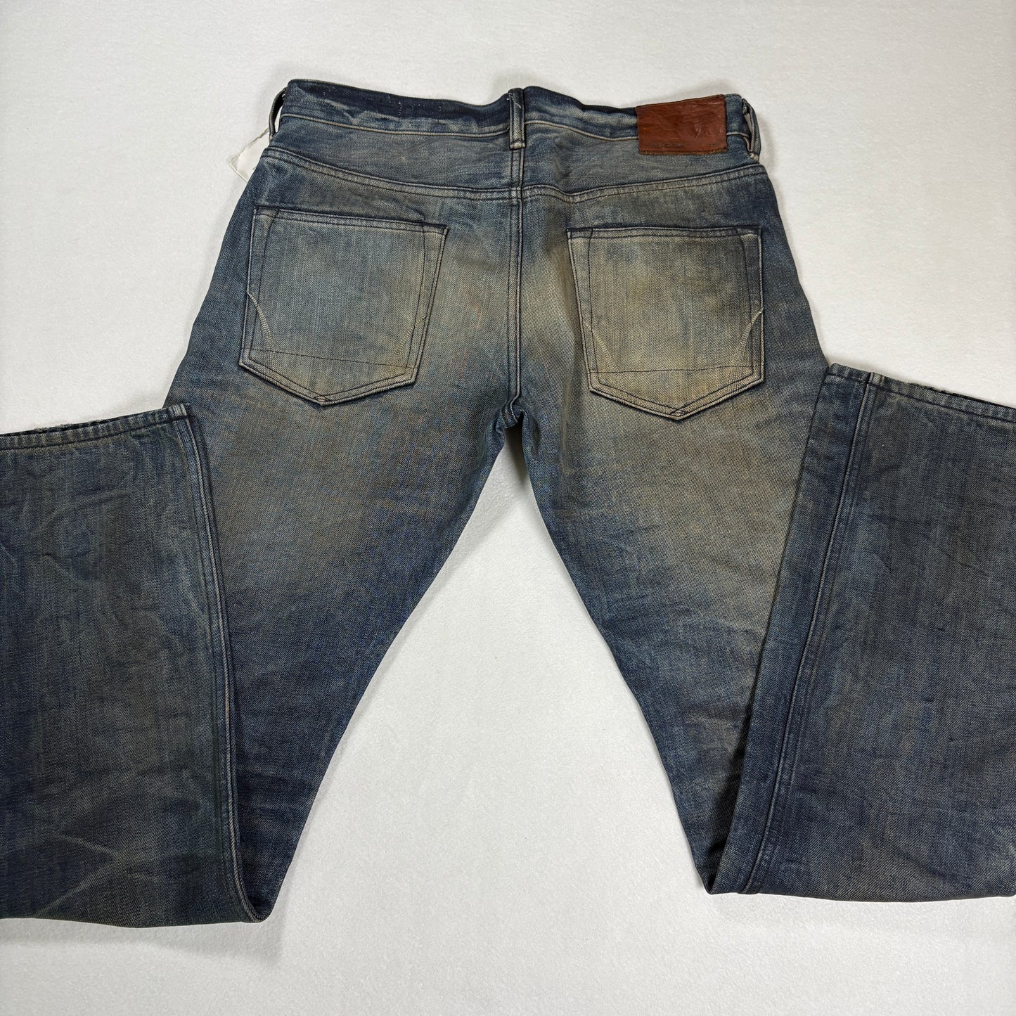 AllSaints Mens Jeans Size 32 Sakura Iggy Indigo Straight Leg Selvedge NWOT