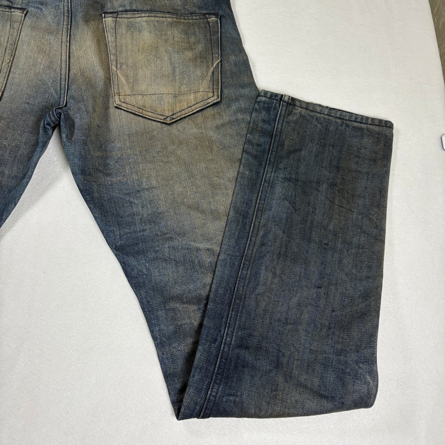 AllSaints Mens Jeans Size 32 Sakura Iggy Indigo Straight Leg Selvedge NWOT