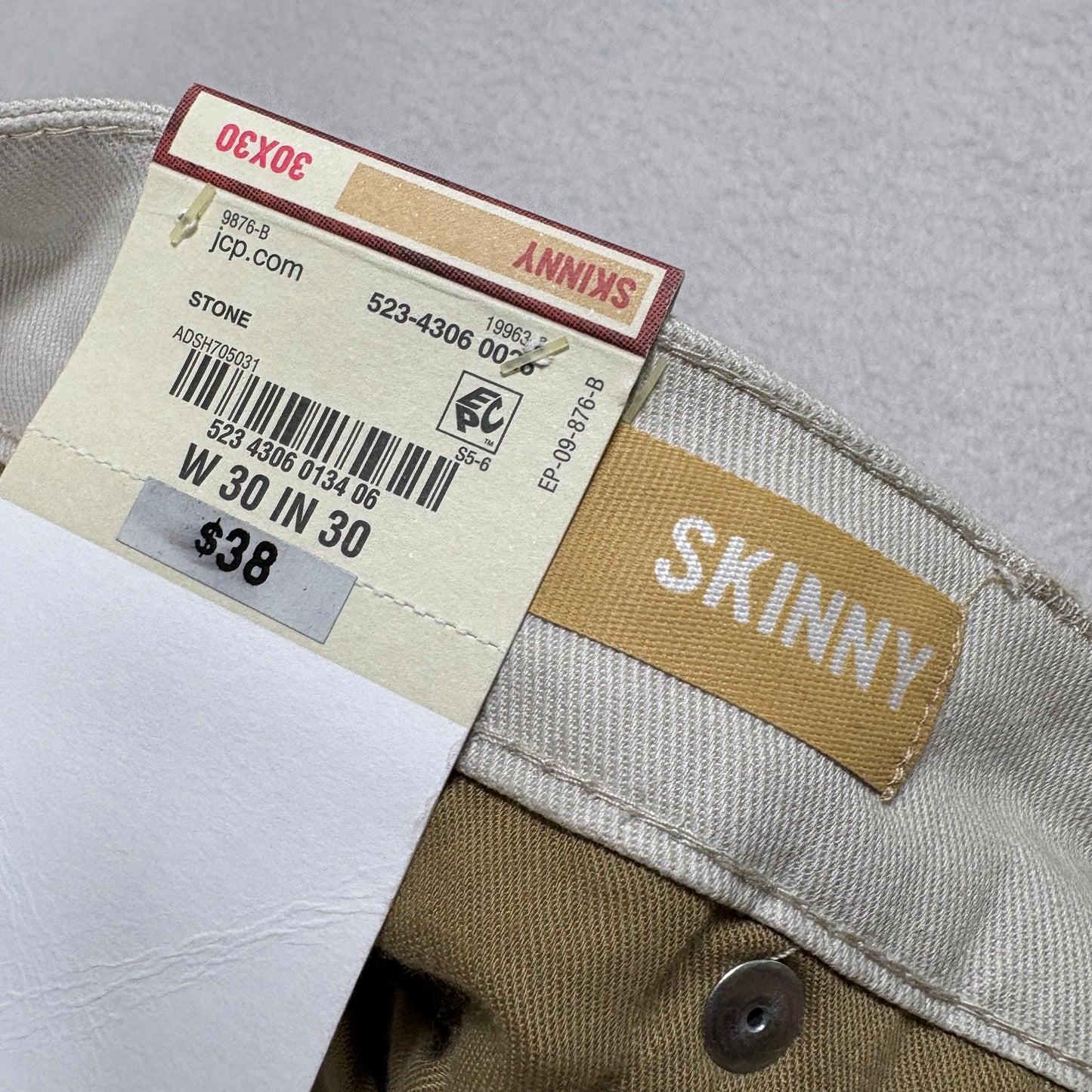 Arizona Jean Co Mens 30x30 Stone Skinny Jeans Slim Fit Stretch Denim Y2K Grunge