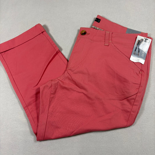 Lee Womens 12 Coral Mid Rise Capri Pants Stretch Cotton Cropped Y2K Casual