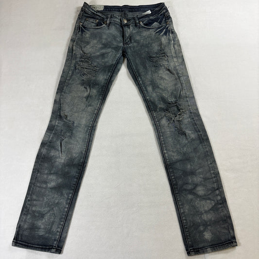 Distressed Skinny Jeans Grunge Streetwear Tag 32 Fits Like X Gray Wash