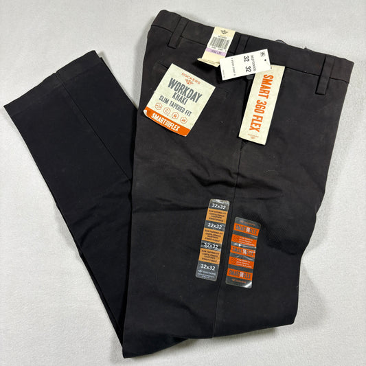 Dockers Mens Black Slim Tapered Chino Pants Smart Flex Stretch Casual 38x32