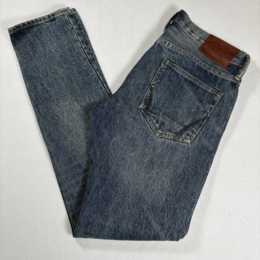 AllSaints Mens Cigarette Skinny Jeans Size 30 Blue Vintage Fade Y2K Grunge Denim