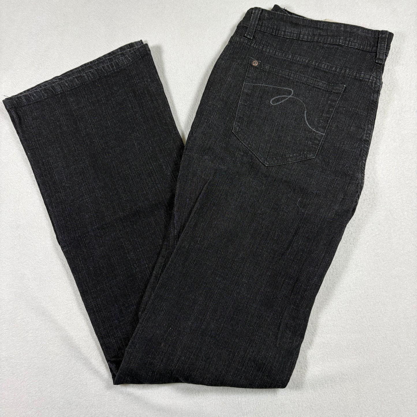 Abercrombie Womens 16 Black Bootcut Jeans Stretch Denim High Rise Y2K Grunge