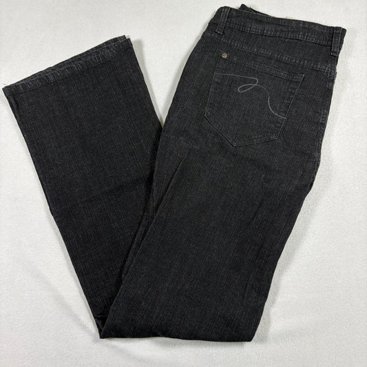 Abercrombie Womens 16 Black Bootcut Jeans Stretch Denim High Rise Y2K Grunge