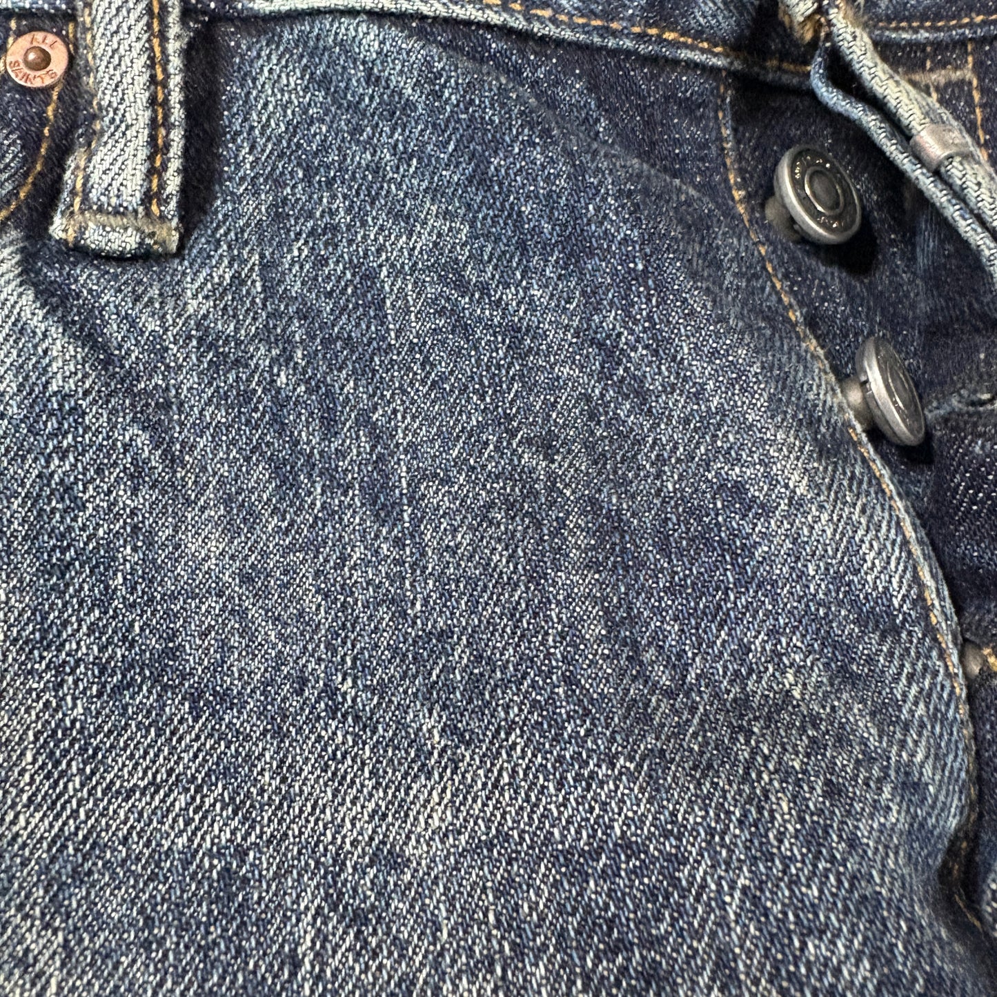 AllSaints Mens Cigarette Skinny Jeans Size 30 Blue Vintage Fade Y2K Grunge Denim