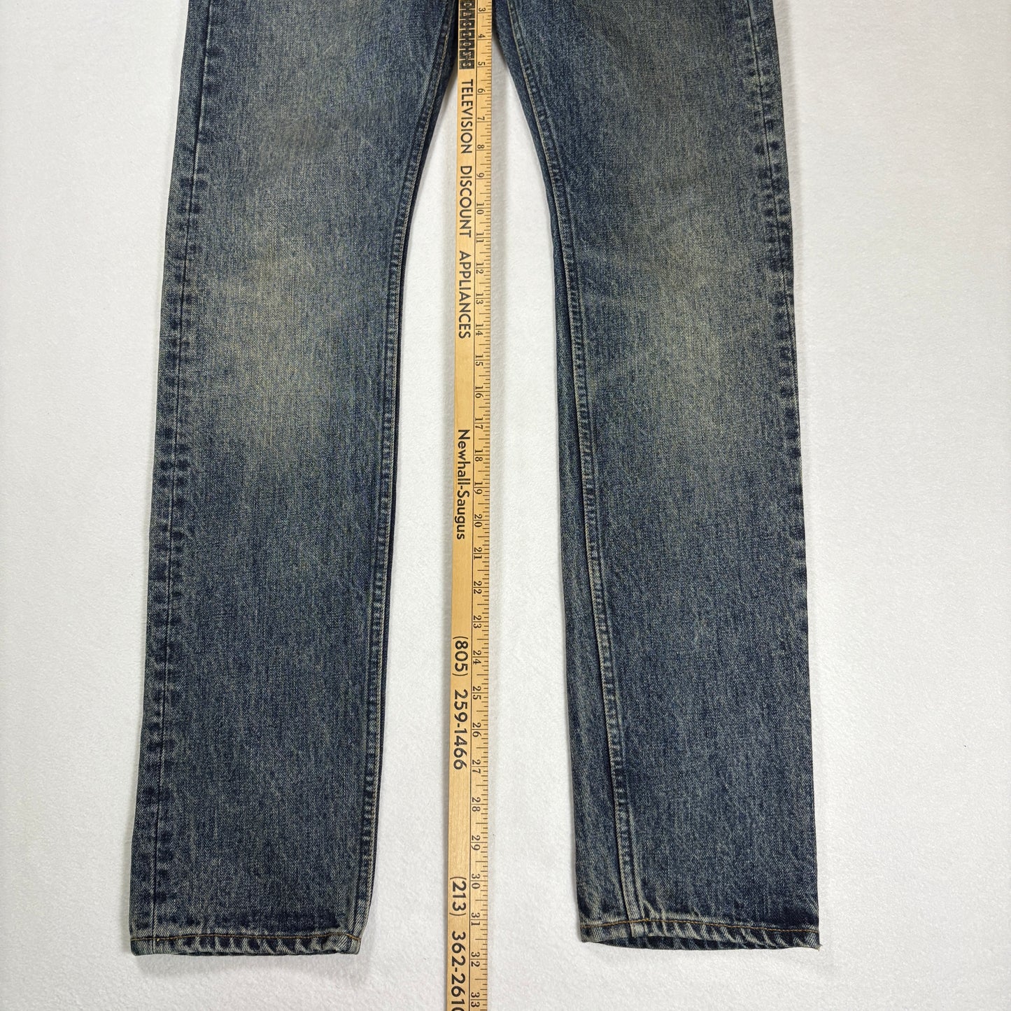 AllSaints Mens Cigarette Skinny Jeans Size 30 Blue Vintage Fade Y2K Grunge Denim