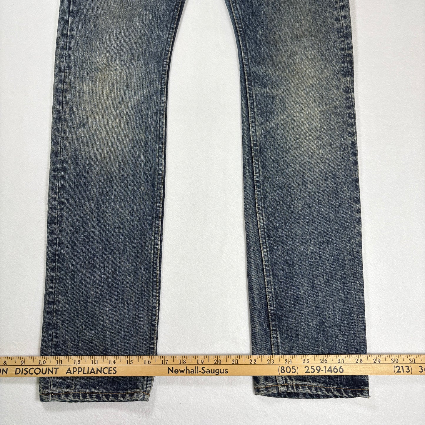 AllSaints Mens Cigarette Skinny Jeans Size 30 Blue Vintage Fade Y2K Grunge Denim