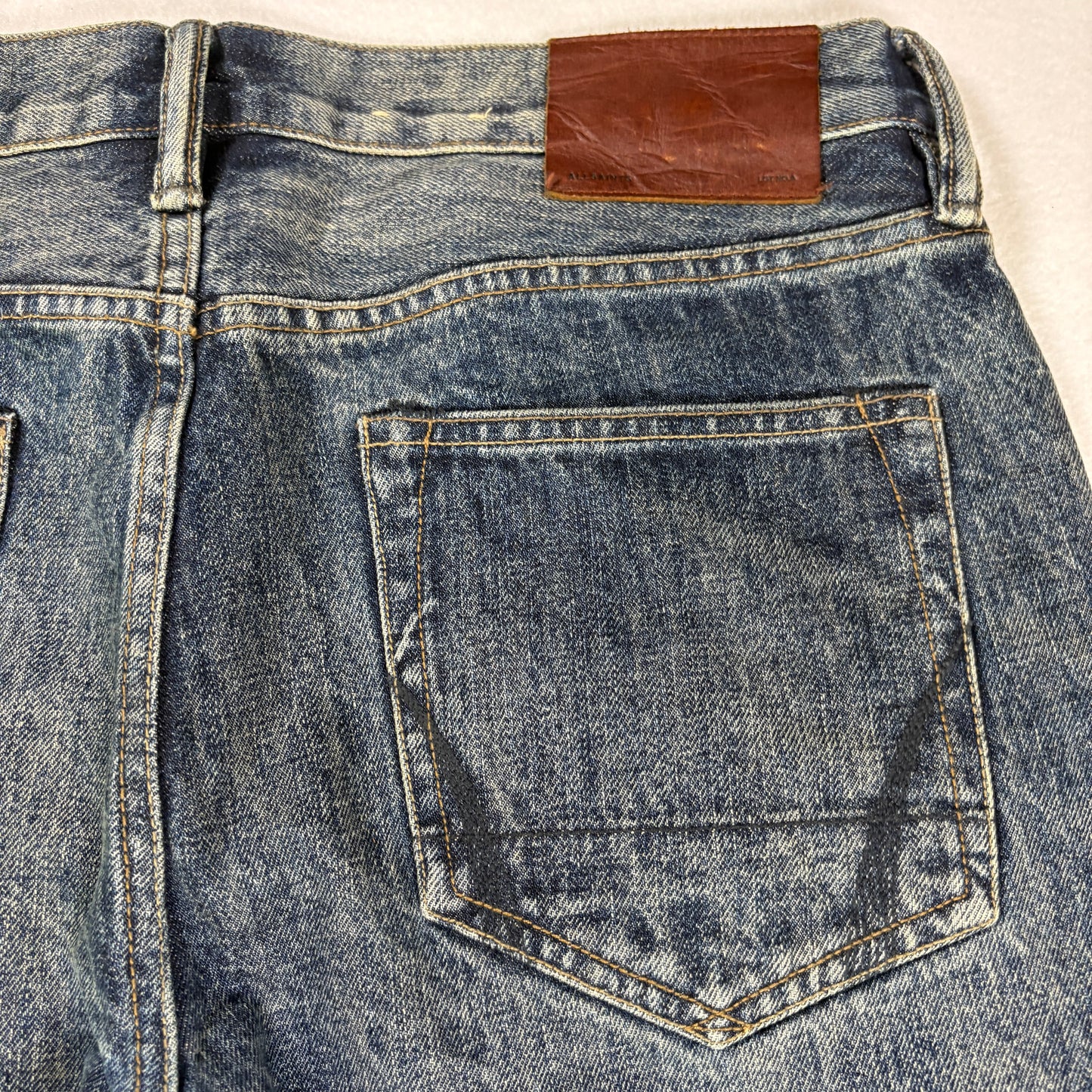 AllSaints Mens Cigarette Skinny Jeans Size 30 Blue Vintage Fade Y2K Grunge Denim