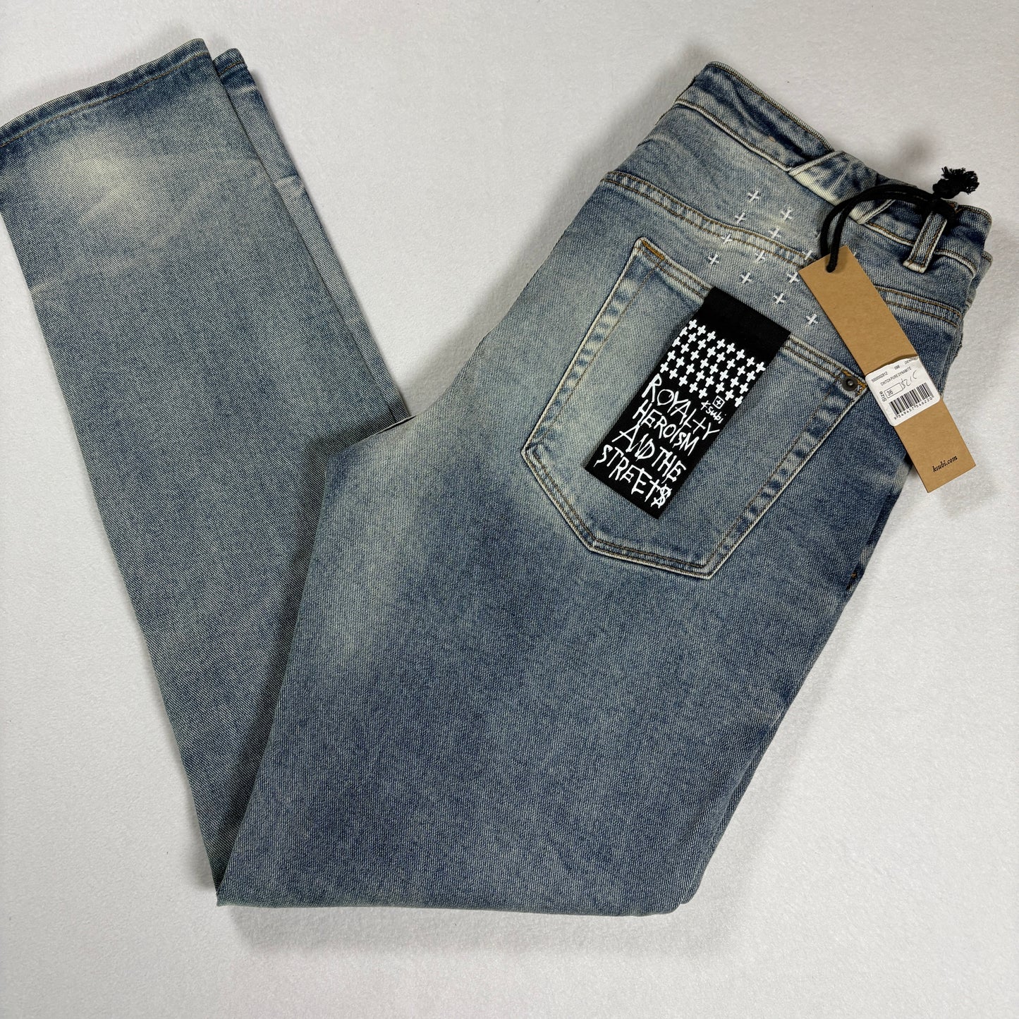 Ksubi Mens Chitch Pure Dynamite Jeans Size 36 Blue Slim Tapered Distressed NWT