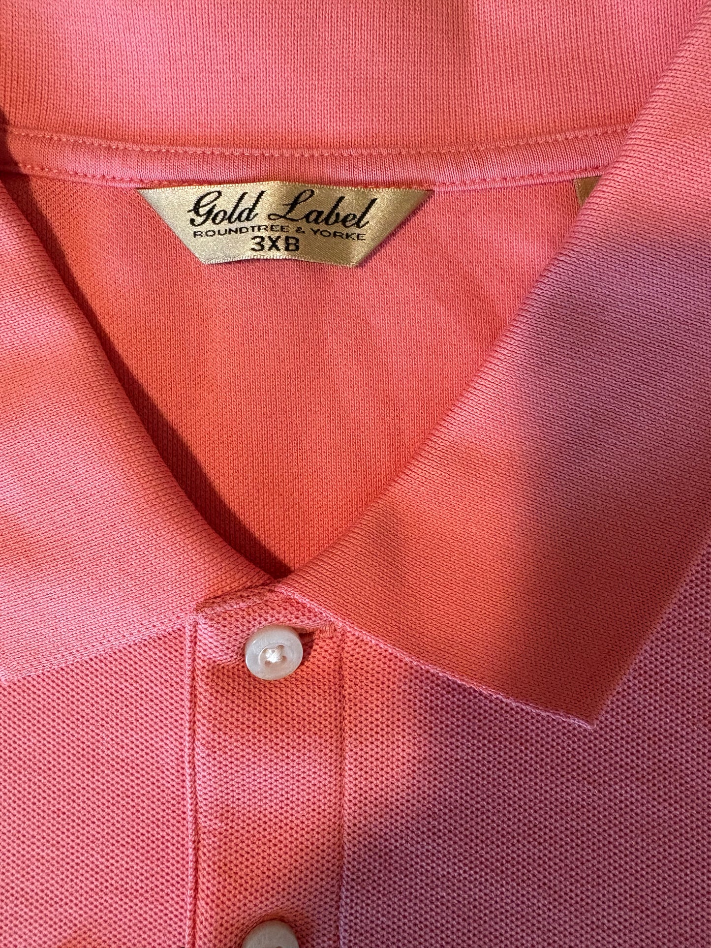 Roundtree & Yorke Gold Label Polo Shirt 3XB Coral Pink NWT Big & Tall Cotton Blend