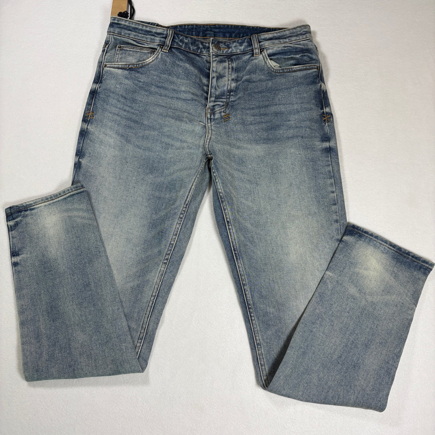 Ksubi Mens Chitch Pure Dynamite Jeans Size 36 Blue Slim Tapered Distressed NWT