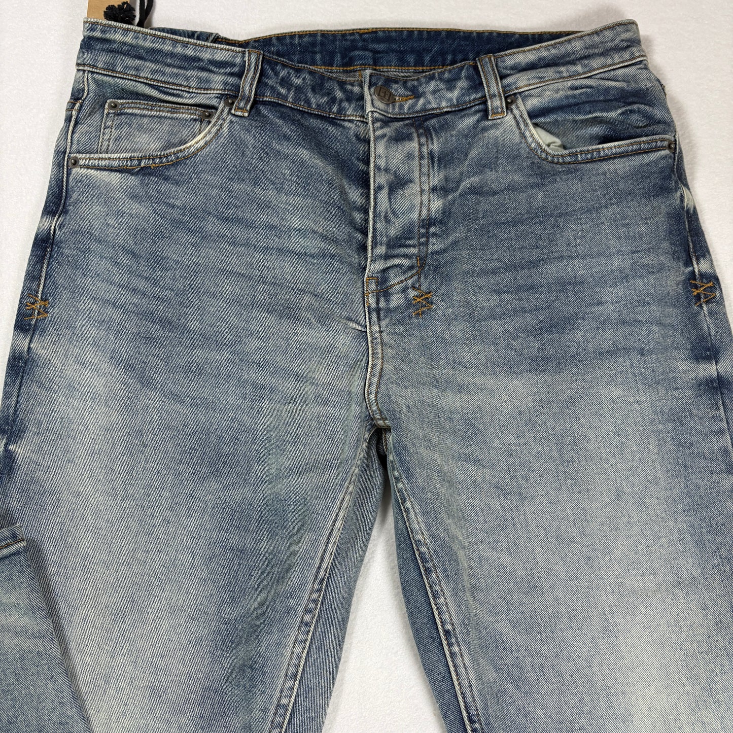 Ksubi Mens Chitch Pure Dynamite Jeans Size 36 Blue Slim Tapered Distressed NWT