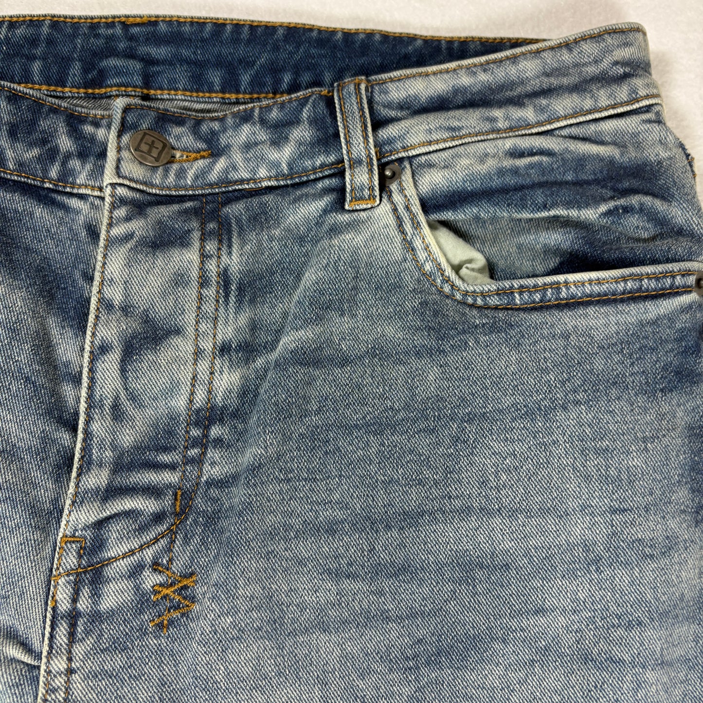 Ksubi Mens Chitch Pure Dynamite Jeans Size 36 Blue Slim Tapered Distressed NWT