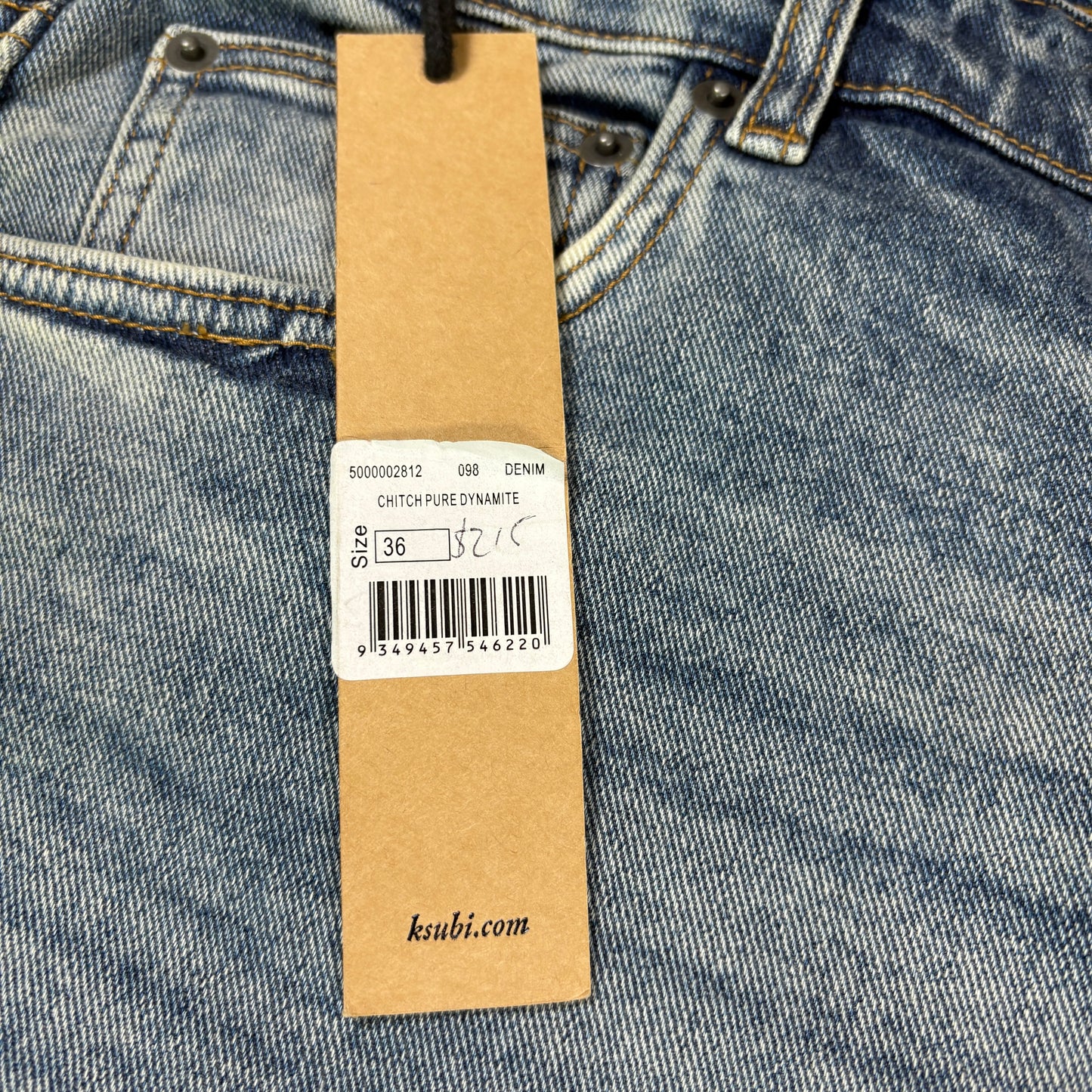 Ksubi Mens Chitch Pure Dynamite Jeans Size 36 Blue Slim Tapered Distressed NWT