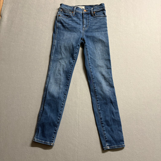 Madewell 10" High Rise Skinny Jeans Womens 25 Fits Like 25x27 Blue Stretch