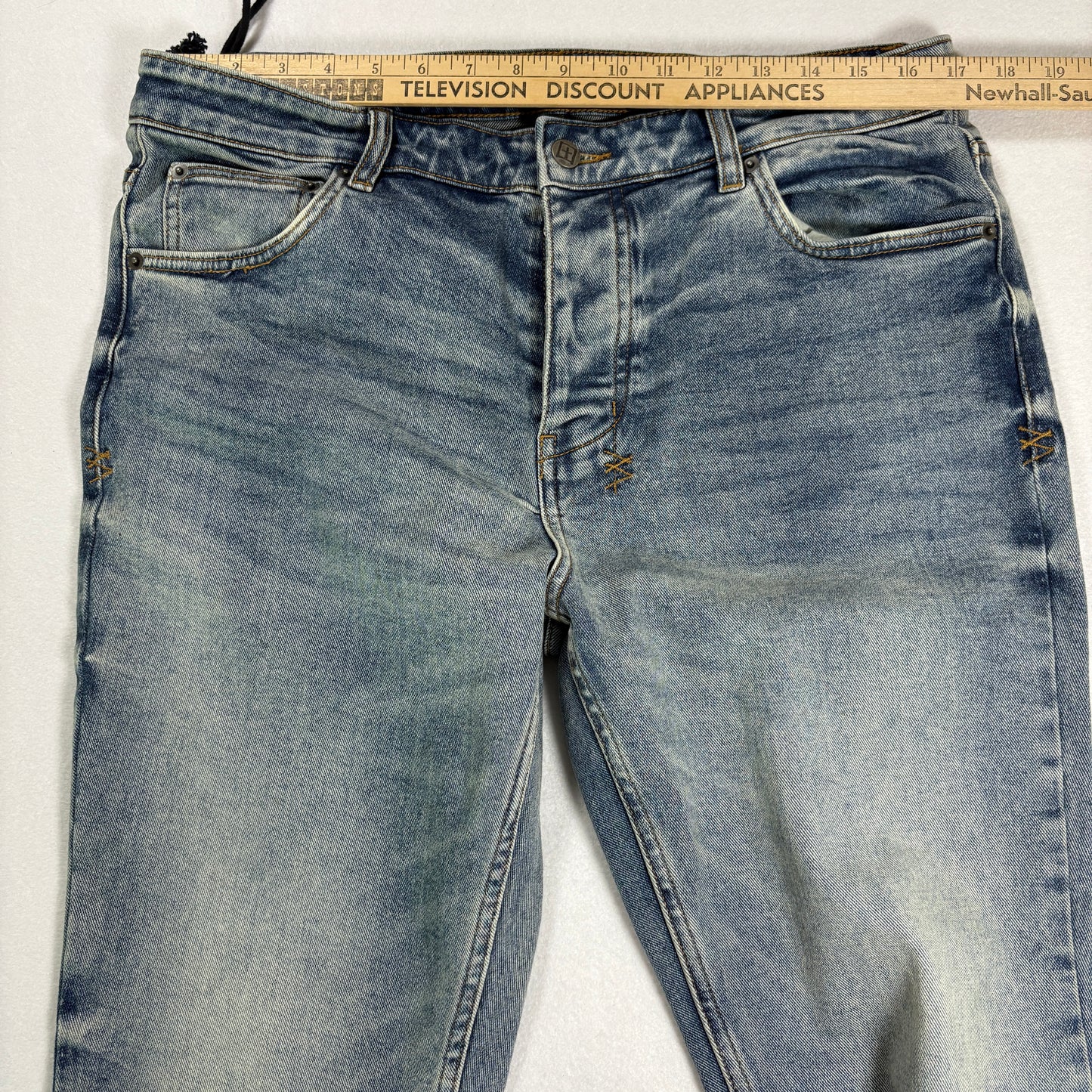 Ksubi Mens Chitch Pure Dynamite Jeans Size 36 Blue Slim Tapered Distressed NWT
