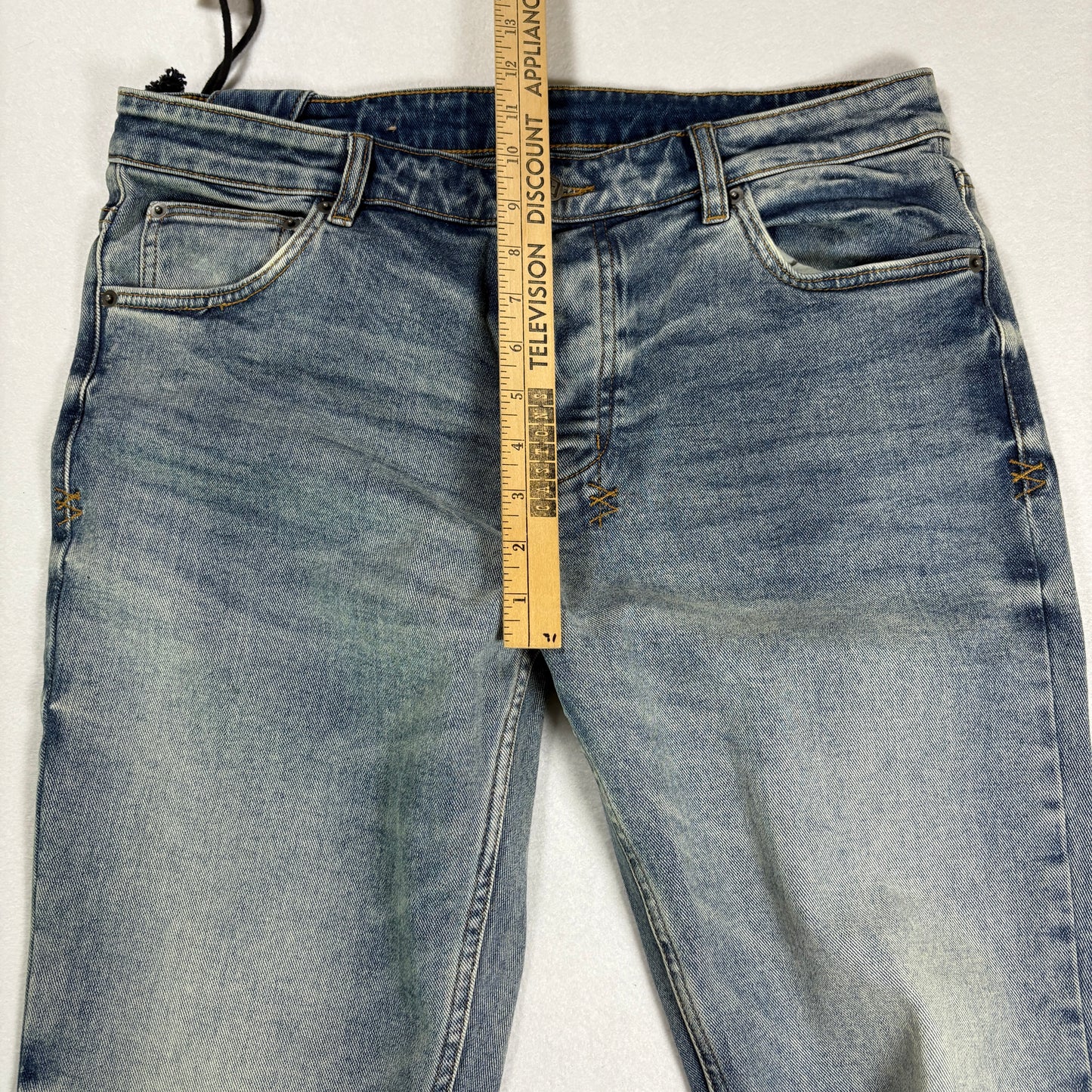 Ksubi Mens Chitch Pure Dynamite Jeans Size 36 Blue Slim Tapered Distressed NWT