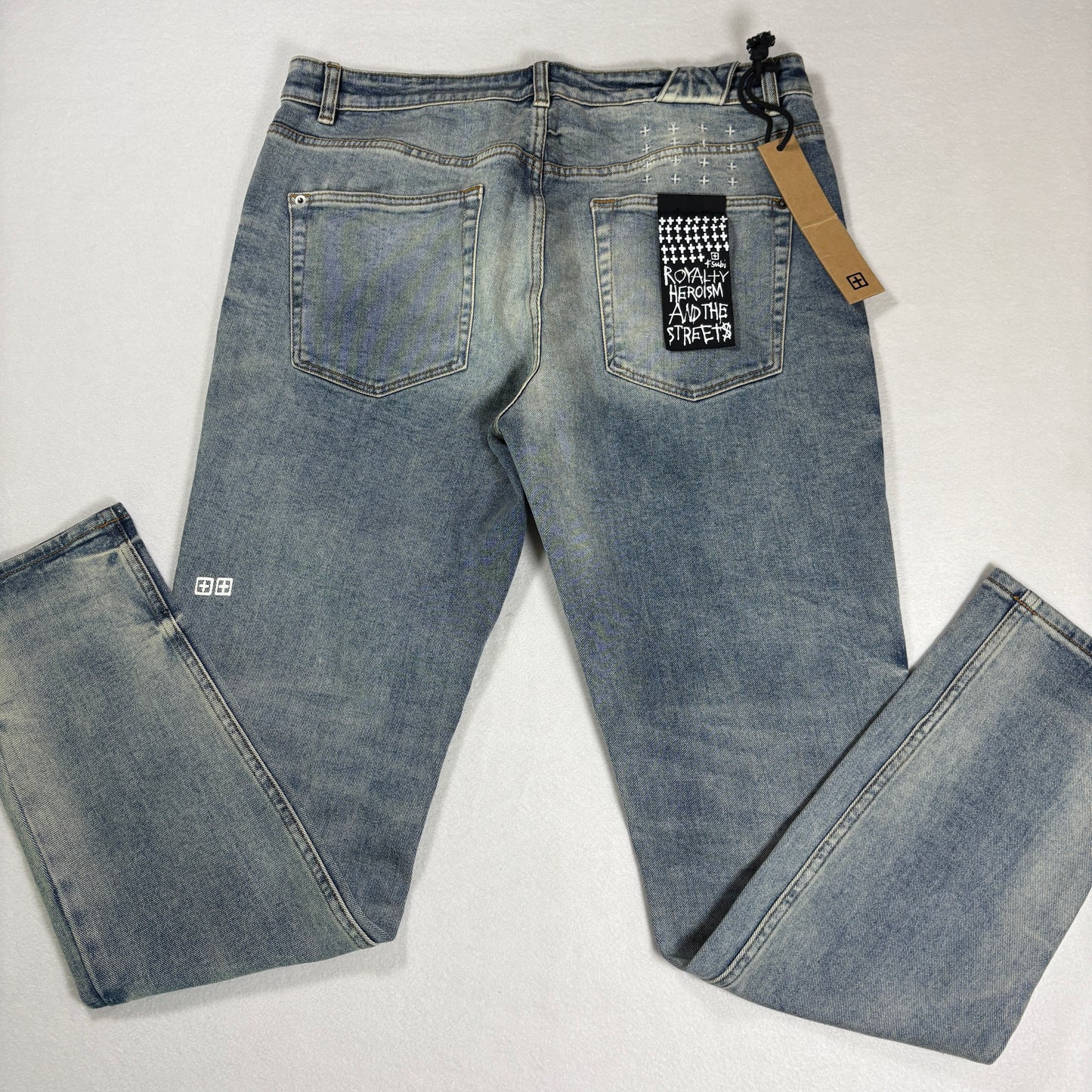 Ksubi Mens Chitch Pure Dynamite Jeans Size 36 Blue Slim Tapered Distressed NWT