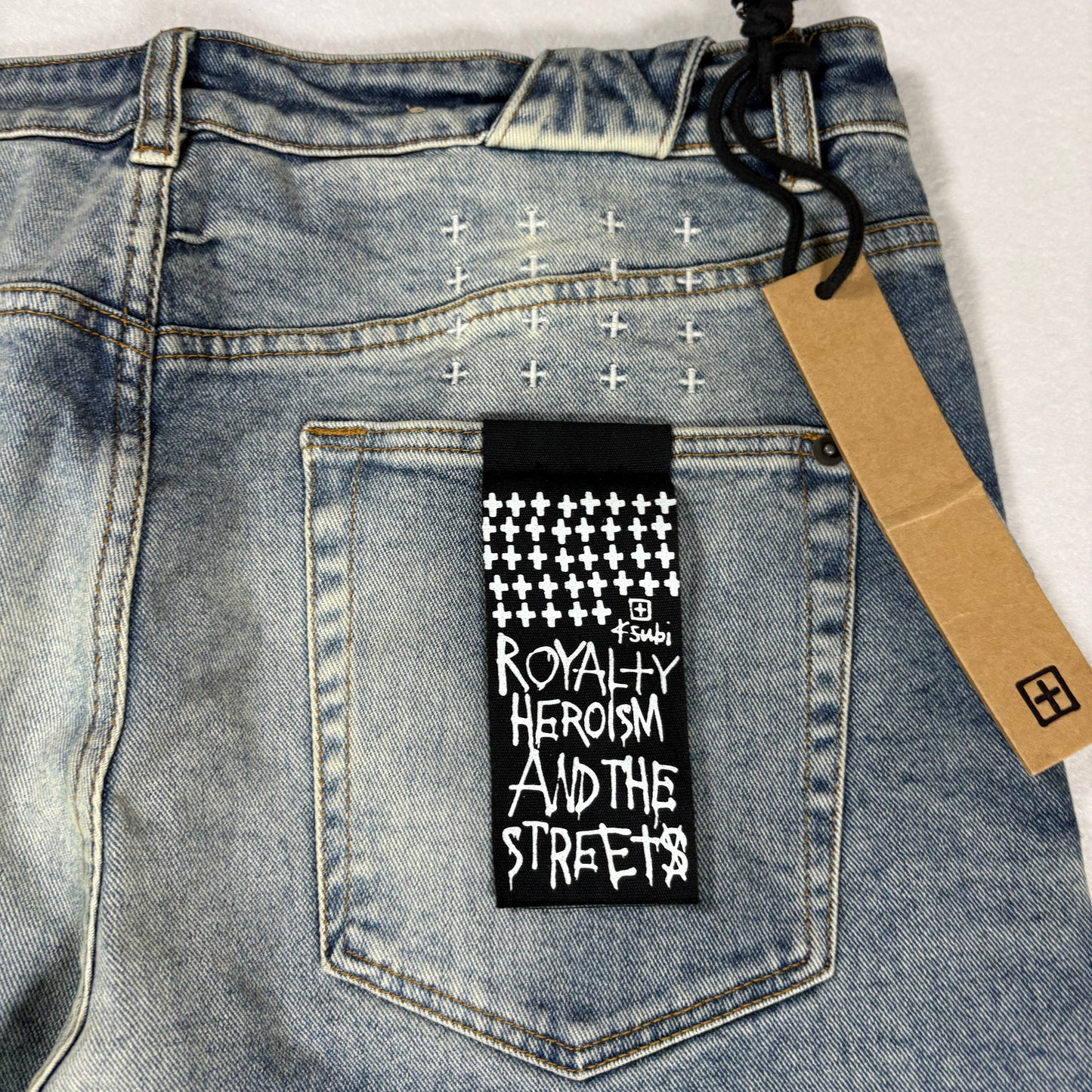 Ksubi Mens Chitch Pure Dynamite Jeans Size 36 Blue Slim Tapered Distressed NWT