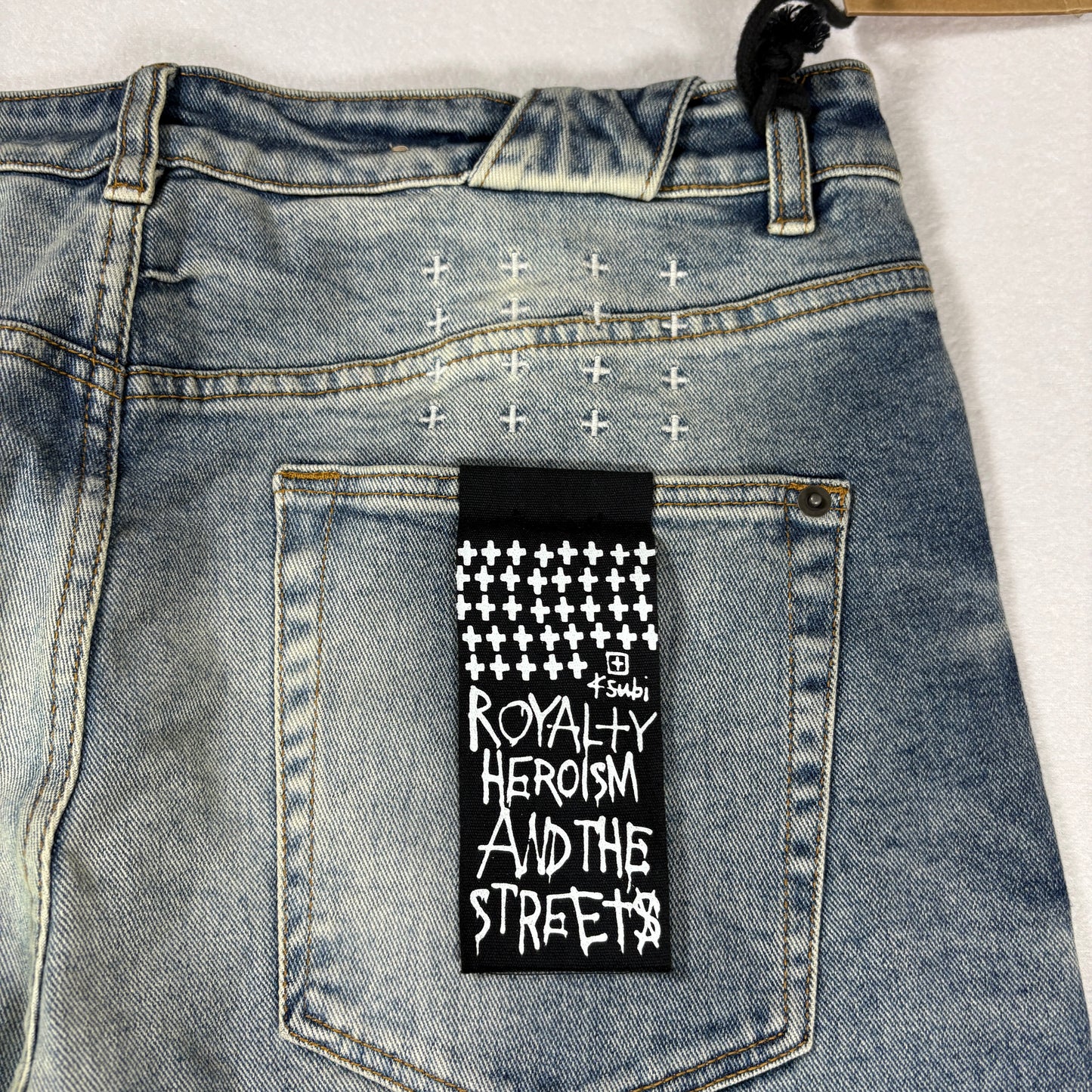 Ksubi Mens Chitch Pure Dynamite Jeans Size 36 Blue Slim Tapered Distressed NWT