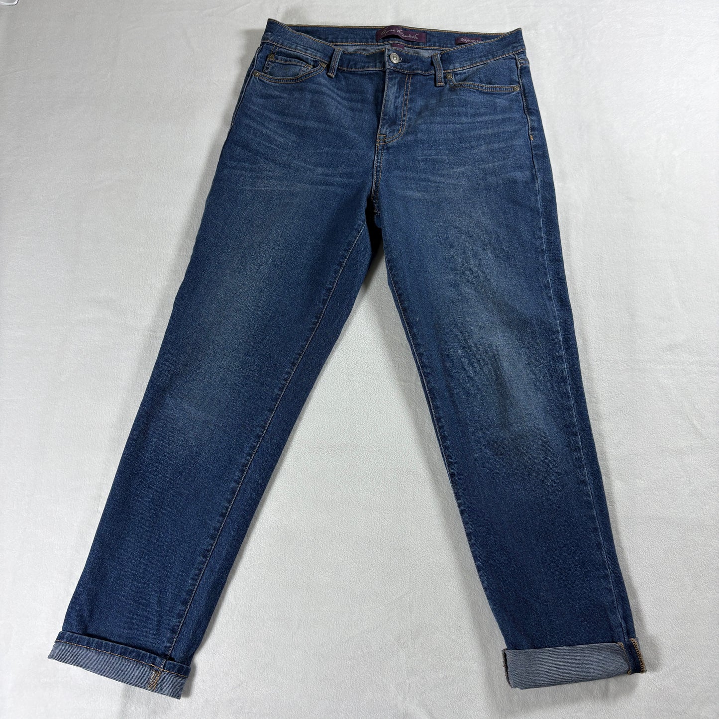 Gloria Vanderbilt Womens 6 Boyfriend Jeans Cuffed Ankle Stretch Denim Y2K Casual