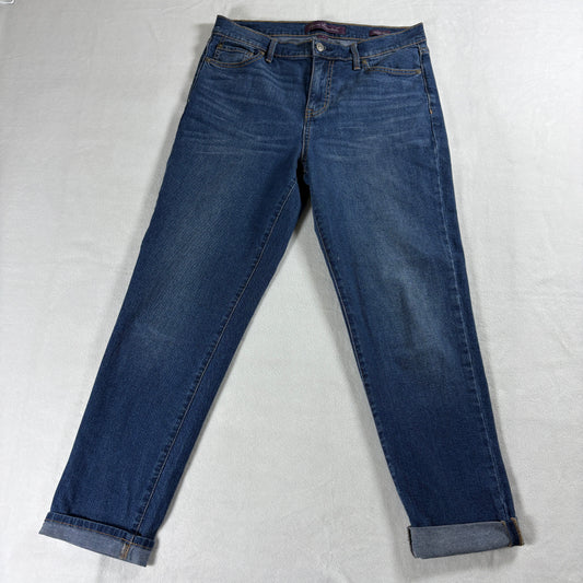 Gloria Vanderbilt Womens 6 Boyfriend Jeans Cuffed Ankle Stretch Denim Y2K Casual