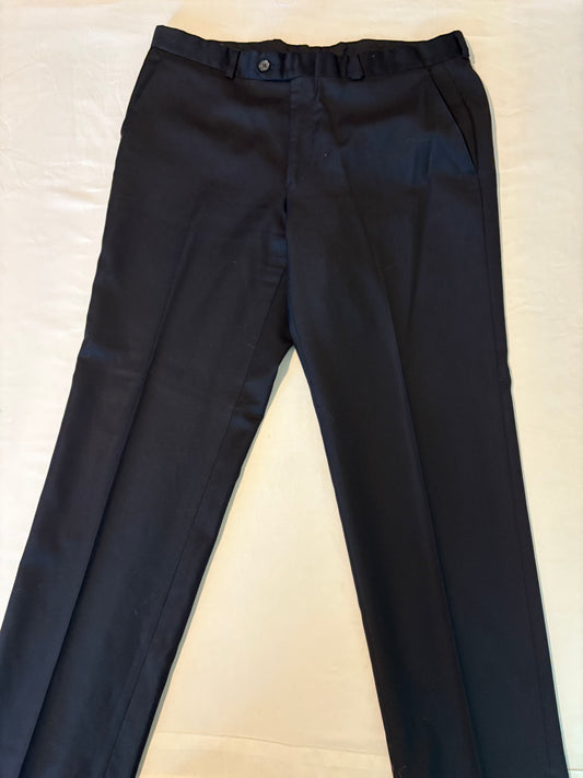 Lauren Ralph Lauren Mens Dress Pants 34x30 Black Flat Front Slacks Lined Classic
