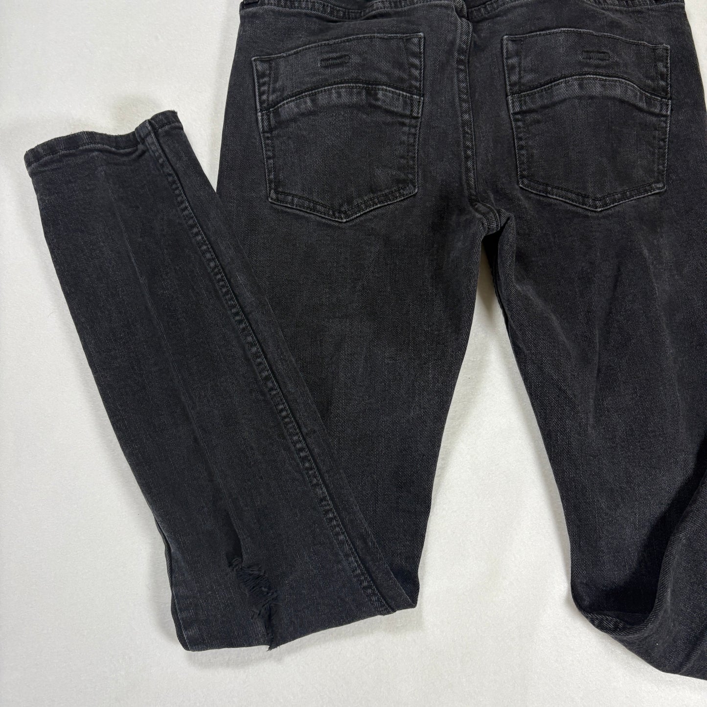 RSQ Mens Black Skinny Jeans 30x32 Distressed Tapered Denim Y2K Grunge