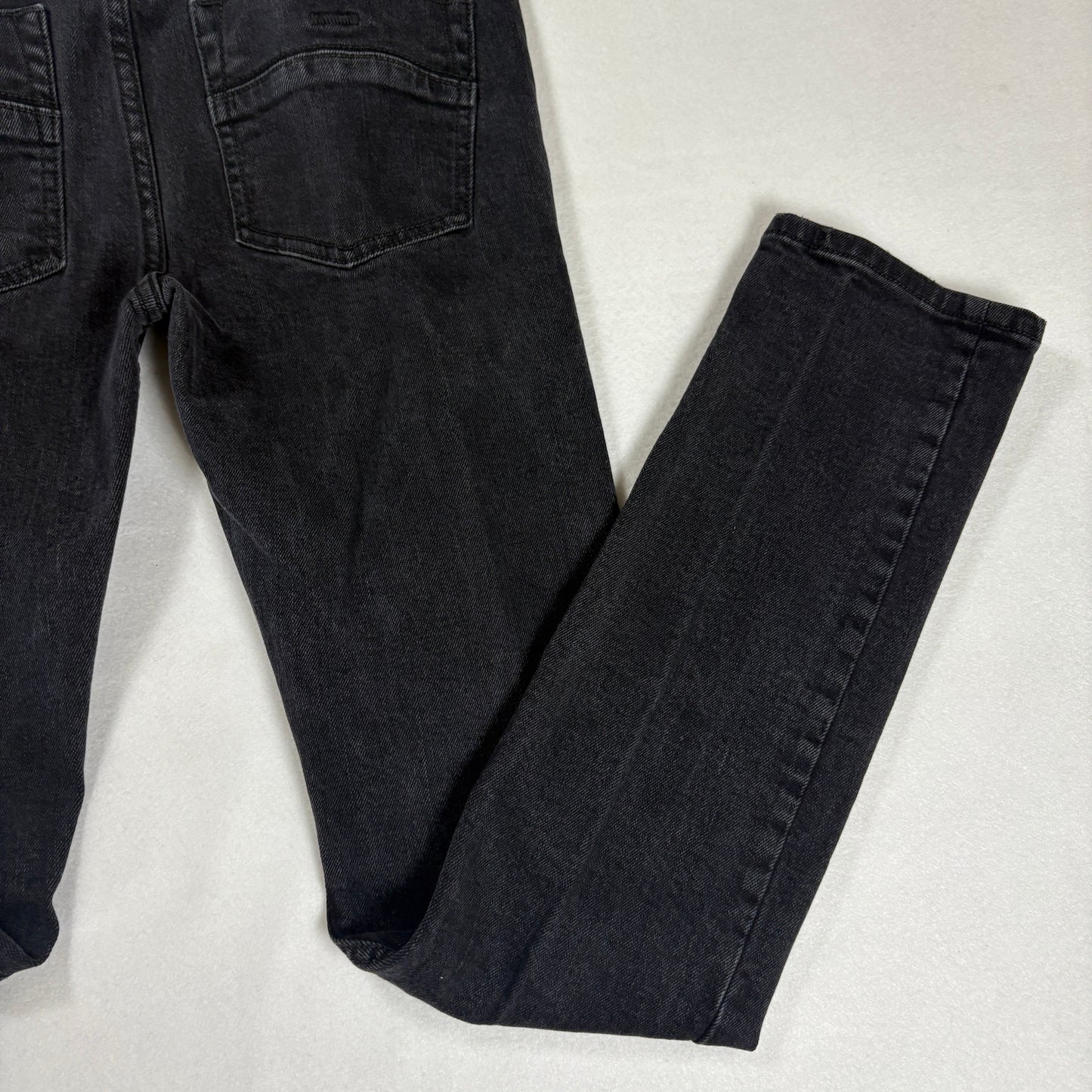 RSQ Mens Black Skinny Jeans 30x32 Distressed Tapered Denim Y2K Grunge