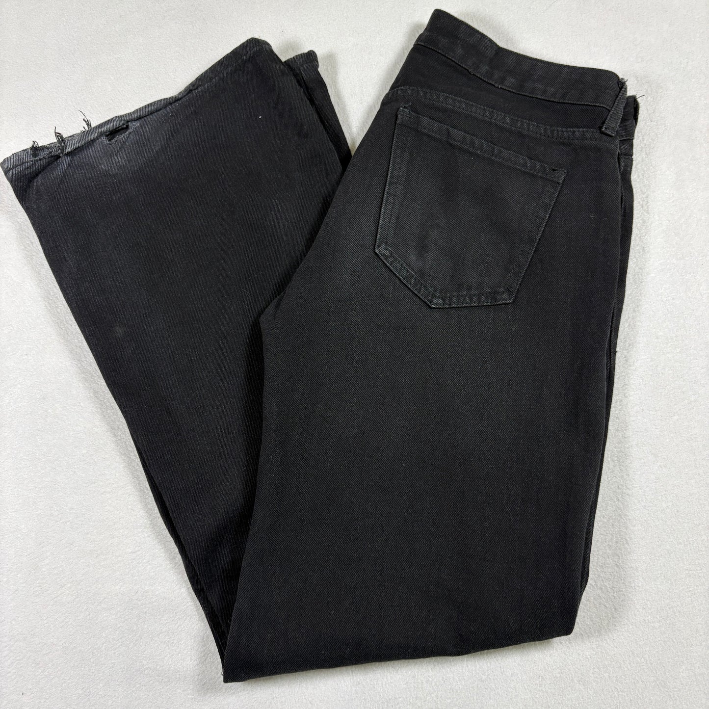 SONG Womens Black Distressed Low Rise Jeans Size 7/28 Y2K Grunge Streetwear