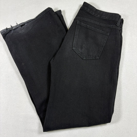 SONG Womens Black Distressed Low Rise Jeans Size 7/28 Y2K Grunge Streetwear