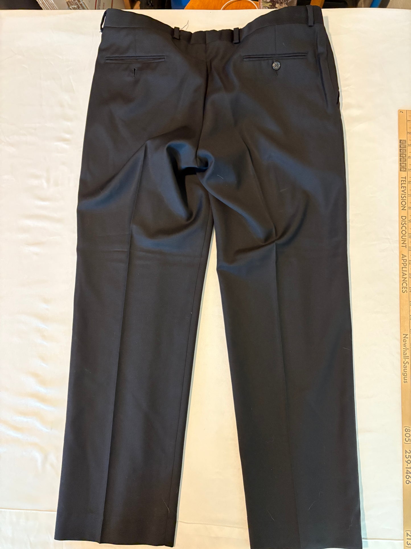Lauren Ralph Lauren Mens Dress Pants 34x30 Black Flat Front Slacks Lined Classic
