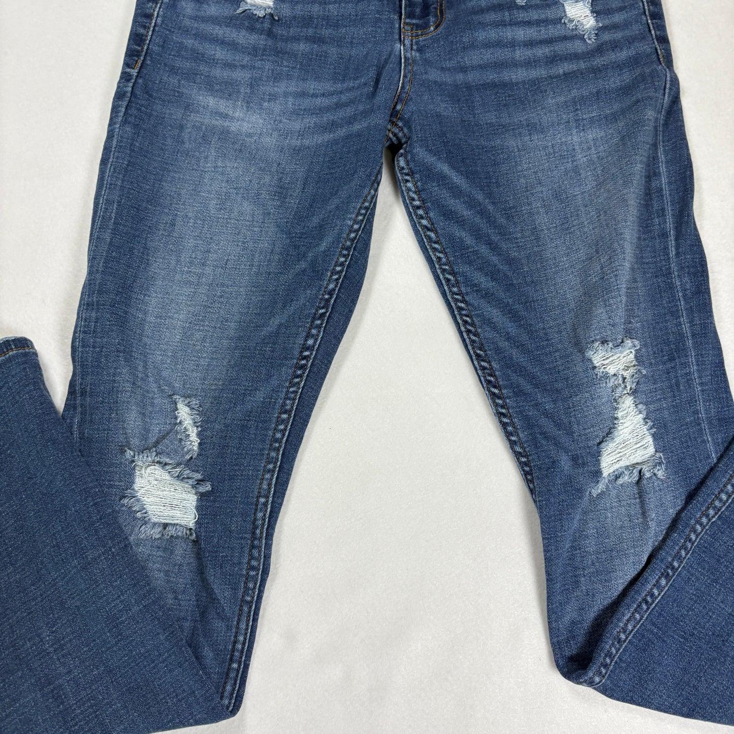 RSQ Mens Blue Skinny Jeans 30x32 Distressed Denim Y2K 90s Grunge