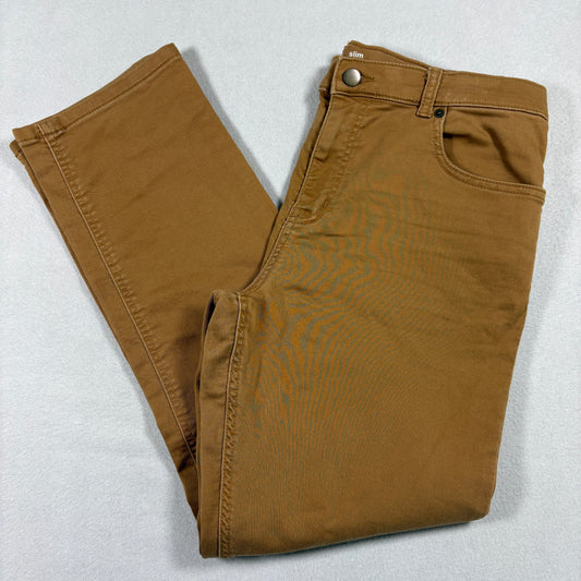 Wonder Nation Boys Slim Fit 16 Husky Brown Pants Stretch Twill Chino Jeans