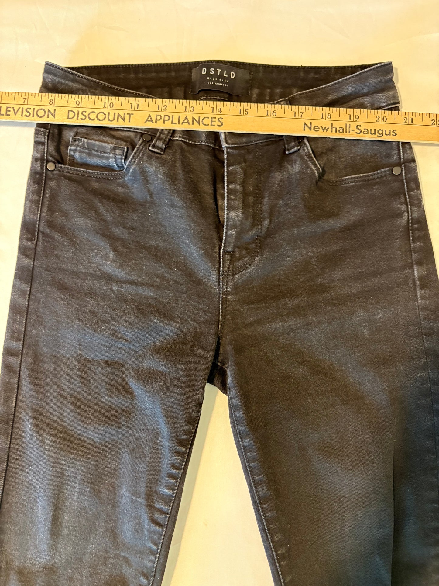 DSTLD Men’s Black Skinny Jeans 28x32 Distressed Knee Stretch Denim Made in Turkey